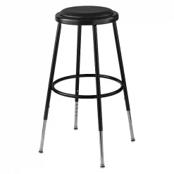National Public Seating Adjustable Stool, Steel, Vinyl, Black