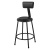 National Public Seating Stool w/Back, Steel, Vinyl, Black, 24" H -Kitchen & Dining Furniture Sales Store Z0xu1wqcpIx