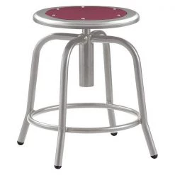 National Public Seating Adj. Stool, Wine Seat, Gry Frame, 18" H