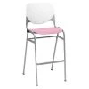 Kfi Poly Stack Barstool, Pink Seat