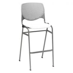Kfi Poly Stack Barstool, Lt Grey Back