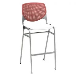 Kfi Poly Stack Barstool, Coral Back