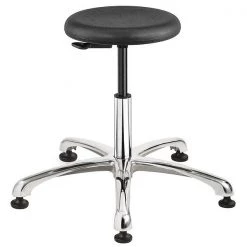 Versa Black Poly Backless stool, 15-20" Seat Height, Glides