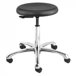 Versa Black Poly Backless stool w/ casters, 15.5-20.5" St Ht.