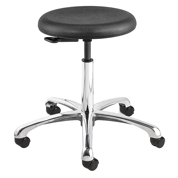Versa Black Poly Backless stool w/ casters, 15.5-20.5" St Ht. 3 Versa Black Poly Backless stool w/ casters, 15.5-20.5" St Ht.