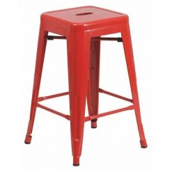 Flash Furniture Stool, 330 lb., Red, 16" Seat W