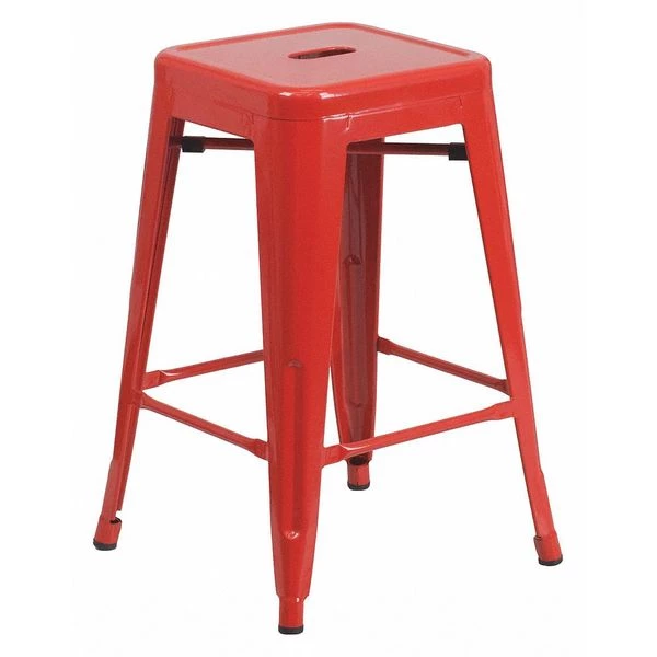Flash Furniture Stool, 330 lb., Red, 16" Seat W 3 Flash Furniture Stool, 330 lb., Red, 16" Seat W