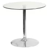 Flash Furniture Round Cafe Table, 31.5" W, 31.5" L, 29" H, Glass Top, Clear -Kitchen & Dining Furniture Sales Store Z1qr2wpcpEx
