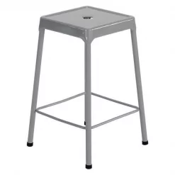Safco Steel Stool, Silver