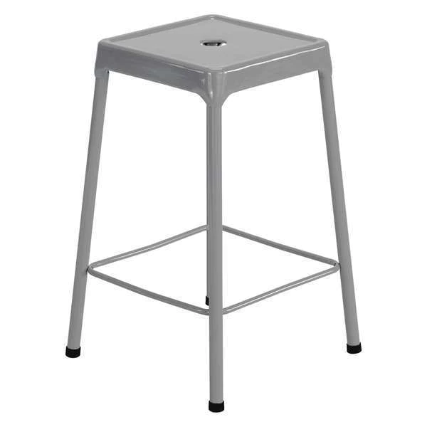 Safco Steel Stool, Silver 3 Safco Steel Stool, Silver