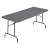 Iceberg Rectangle Folding Table, 60" W, 30" L, 29" H, Charcoal Top, Blow-Molded High-Density Polyethylene -Kitchen & Dining Furniture Sales Store Z1rE9vncpEx