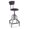 Safco Diesel High Base Stool with Back, Black