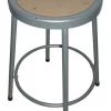 Zoro Select Round Stool, Height Range 24", Hardboard Gray