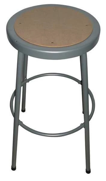 Zoro Select Round Stool, Height Range 24", Hardboard Gray 3 Zoro Select Round Stool, Height Range 24", Hardboard Gray