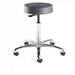 Bevco Soft Poly Backless Stool w/casters, 17-22" St Ht., Gray