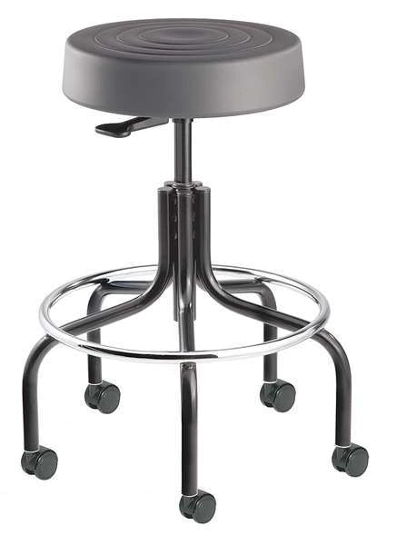 Bevco Soft Poly Backless Stool, 25-30" St Ht., Black, Casters 3 Bevco Soft Poly Backless Stool, 25-30" St Ht., Black, Casters