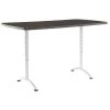 Iceberg Rectangle ARCâ„¢ Height Adjustable Table, Gray Walnut /Silver Leg - 30" x 72", 72" W, 72" L, Grey