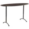Iceberg Oval ARCâ„¢ Height Adjustable Table, Walnut /Gray Leg - 36" x 72" Oval, 72" W, 72" L, 30" to 42" H -Kitchen & Dining Furniture Sales Store Z1tIJtmcpEx