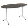 Iceberg Oval ARCâ„¢ Height Adjustable Table, Gray Walnut /Silver Leg - 36" x 72" Oval, 72" W, 72" L, Grey