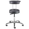 Bevco Soft Poly Stool w/backrest, 16-21" St Ht., Gray, Casters
