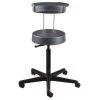 Bevco Soft Poly Stool w/backrest, 24-34" St Ht., Gray, Casters -Kitchen & Dining Furniture Sales Store Z1w9D mcpEx