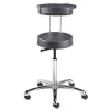 Bevco Soft Poly Stool w/backrest, 23-33" St Ht., Gray, Casters
