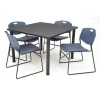 Kee/Zeng Square Gray Table w/4 Blue Chairs, Square, 42", 42" W, 29" H, Gray 2 Kee/Zeng Square Gray Table w/4 Blue Chairs, Square, 42", 42" W, 29" H, Gray -Kitchen & Dining Furniture Sales Store Z2o2LukcpEx