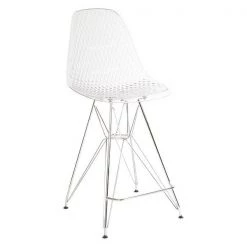 Flash Furniture Barstool, Clear, Chrome Legs, 26" H