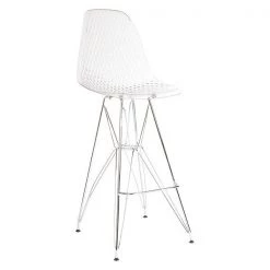 Flash Furniture Barstool, Clear, Chrome Legs, 30.25" H