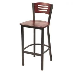 Kfi Barstool, Mahogany, Ladder Back, Metal