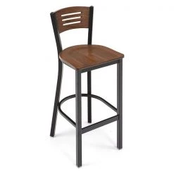 Kfi Barstool, Ladder Back, Metal, Walnut