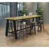 Rectangle KFI 42 x 96 x 36" H Conference Table with Vintage Steel frame, Espresso, 42 W, 96 L, 36 H
