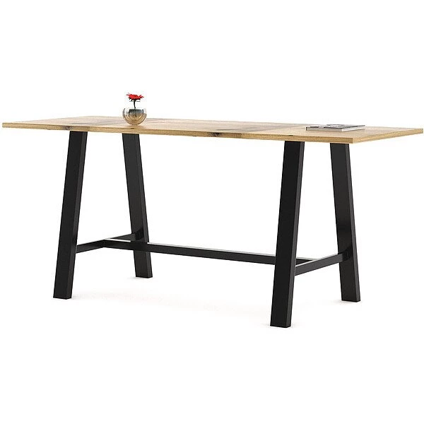 Round KFI Urban Loft 42" Round Top Breakroom Table, Natural Finish, Round Black Base, Bistro Height 3 Round KFI Urban Loft 42" Round Top Breakroom Table, Natural Finish, Round Black Base, Bistro Height