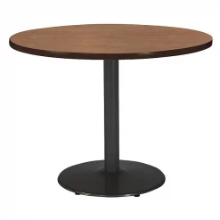 Kfi Round Ped Table, River Cherry/Black, 48"Dx29"H, 29" (Cafe Height) H, HPL Top, River Cherry