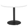 Round KFI Mode 48" Round Breakroom Table with Designer White Top, Round Black Base, Counter Height