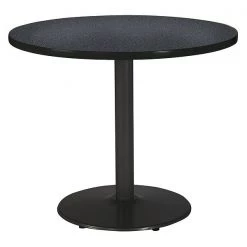 Kfi Round Ped Table, Graph Nebula/Black, 42"Dx29"H, 29" (Cafe Height) H, HPL Top, Graphite Nebula