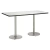 Rectangle KFI Mode 42" x 96" Conference Table, Crisp Linen Finish, Round Silver Base, Bistro Height -Kitchen & Dining Furniture Sales Store Z2uu8 kcpIx
