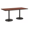 Kfi Rectangle Ped Table, Mahogany/Black, 42"x96"x29", 96" W, 42" L, 29" (Cafe Height) H, HPL Top -Kitchen & Dining Furniture Sales Store Z2uu8xocpIx