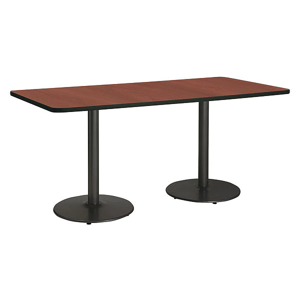 Rectangle KFI Mode 42"x 96" Conference Table with Mahogany Top, Round Black Base, Bistro Height 3 Rectangle KFI Mode 42"x 96" Conference Table with Mahogany Top, Round Black Base, Bistro Height