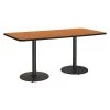 Kfi Rectangle Ped Table, Medium Oak/Black, 42"x96"x29", 96" W, 42" L, 29" (Cafe Height) H, HPL Top