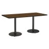 Rectangle KFI Mode 42" x 96" Conference Table with Walnut Top, Round Black Base, Bistro Height -Kitchen & Dining Furniture Sales Store Z2uu8yhcpIx