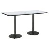 Rectangle KFI Mode 42" x 96" Conference Table, Grey Nebula Finish, Round Black Base, Bistro Height -Kitchen & Dining Furniture Sales Store Z2uu8yncpIx