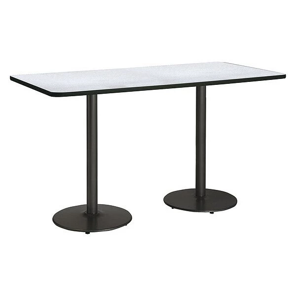 Rectangle KFI Mode 42" x 96" Conference Table, Grey Nebula Finish, Round Black Base, Bistro Height 3 Rectangle KFI Mode 42" x 96" Conference Table, Grey Nebula Finish, Round Black Base, Bistro Height