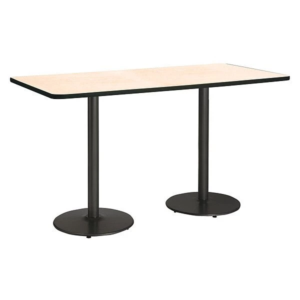Rectangle KFI Mode 42" x 96" Conference Table, Natural Finish, Round Black Base, Bistro Height 3 Rectangle KFI Mode 42" x 96" Conference Table, Natural Finish, Round Black Base, Bistro Height