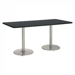 Kfi Rectangle Ped Table, Graph Nebula/Slvr, 42"x96"x29", 96" W, 42" L, 29" (Cafe Height) H, HPL Top