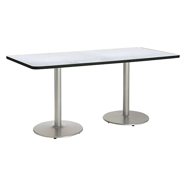 Kfi Rectangle Ped Table, Grey Nebula/Silver, 42"x96"x29", 96" W, 42" L, 29" (Cafe Height) H, HPL Top 3 Kfi Rectangle Ped Table, Grey Nebula/Silver, 42"x96"x29", 96" W, 42" L, 29" (Cafe Height) H, HPL Top