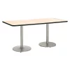 Kfi Rectangle Ped Table, Natural/Silver, 42"x96"x29", 96" W, 42" L, 29" (Cafe Height) H, HPL Top, Natural -Kitchen & Dining Furniture Sales Store Z2uu8zqcpIx