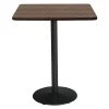 Square KFI Mode 42" Square Top Breakroom Table, Studio Teak Finish, Round Black Base, Bistro Height -Kitchen & Dining Furniture Sales Store Z2uu9 kcpIx