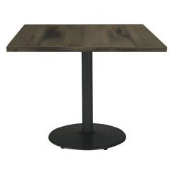 Kfi Square Wood Table, Barnwood/Black, 42"x42"x29", 42" W, 42" L, 29" (Cafe Height) H, Wood Top, Barnwood