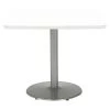 Kfi Square Ped Table, Designer Wh/Silver, 42"x42"x29", 42" W, 42" L, 29" (Cafe Height) H, HPL Top -Kitchen & Dining Furniture Sales Store Z2uu90kcpIx